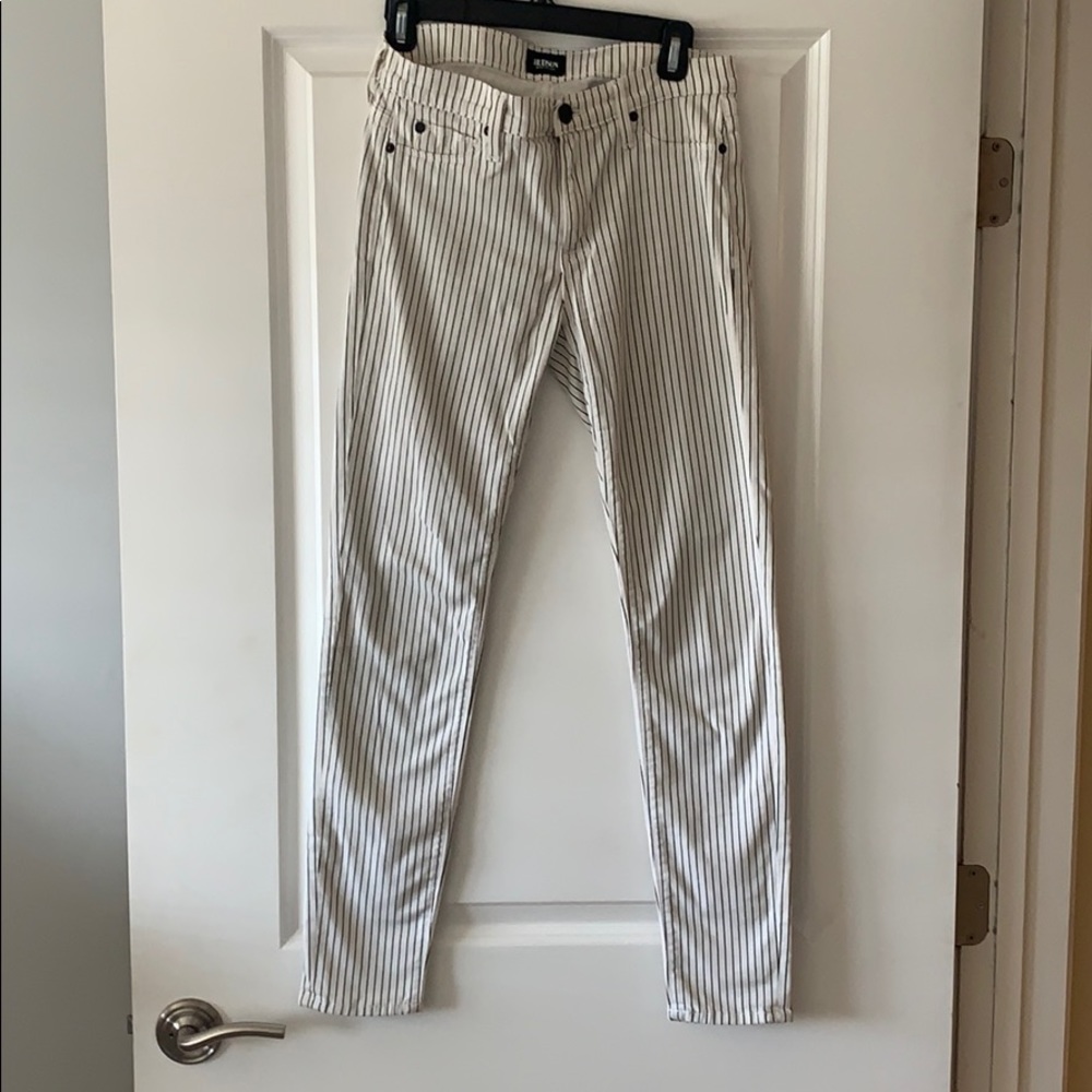 Striped Hudson Skinny Jeans